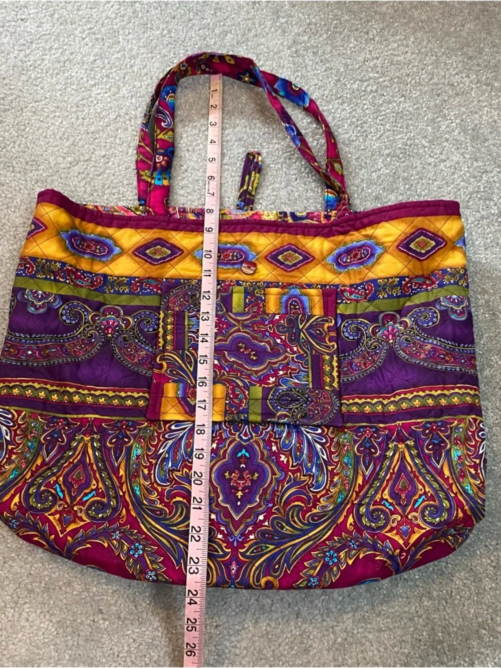 Floral Colorful Bright Tote‎ Bag with Pockets Women’s Casual